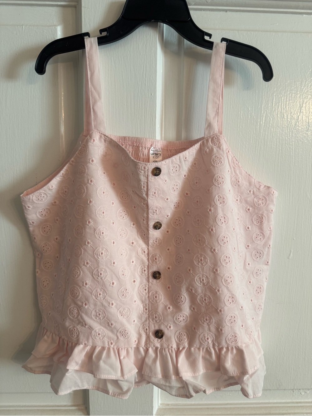 Carter's Light Pink Eyelet Ruffle Tank Top